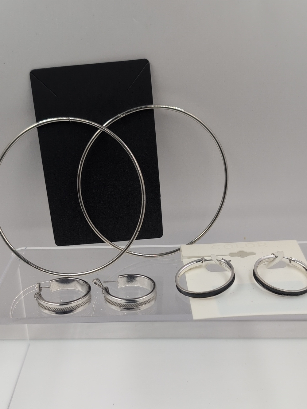 Monet, Color & Boutique Silver Hoop Earring Lot (EB8) - Set of 3